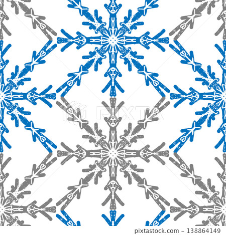 vector seamless pattern with snowflakes vector seamless pattern with snowflakes 138864149