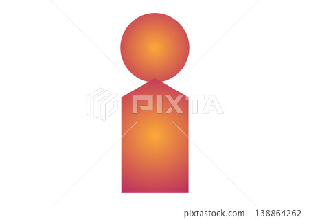 Orange and Pink Gradient 3D Stylized Figure Marker Orange and Pink Gradient 3D Stylized Figure Marker 138864262