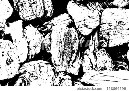 Grunge black and white rock wall textured background (Vector). Use for decoration, aging or old layer 138864396