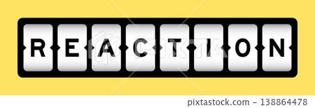 Black color in word reaction on slot banner with yellow color background Black color in word reaction on slot banner with yellow color background 138864478