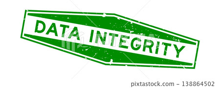 Grunge green data integrity word hexagon rubber seal stamp on white background Grunge green data integrity word hexagon rubber seal stamp on white background 138864502