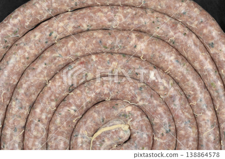 Raw Pork Sausage Coil 138864578