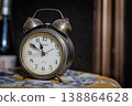 Retro alarm clock and time image 138864628