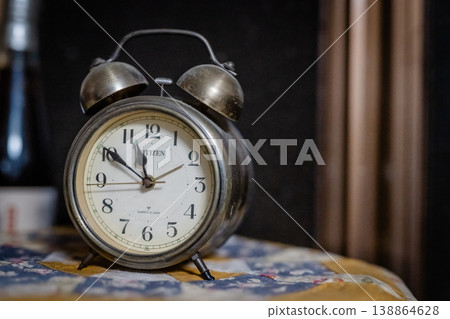 Retro alarm clock and time image 138864628
