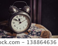 Retro alarm clock and time image 138864636