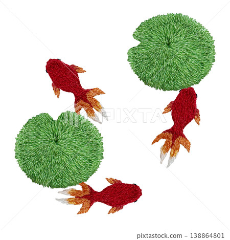 【金魚圖案】手工刺繡插圖材料 【金魚圖案】手工刺繡插圖材料 138864801