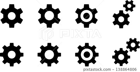 設定/齒輪矢量圖示集 138864806