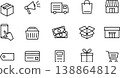 Editable line art icon set for shopping and online shopping 138864812