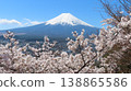 A view of snow-capped Mount Fuji in spring, seen from the cherry blossom-filled Arakurayama Sengen Shrine. 138865586