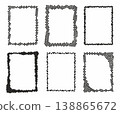 Abstract dotted rectangular frames set made of black circles. Isolated on white background. 138865672