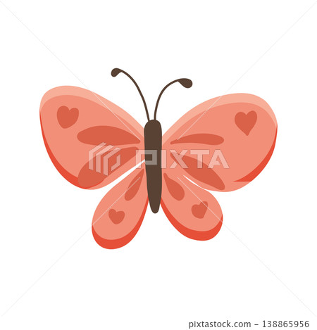 Vector illustration of a pink butterfly on white background. Vector illustration of a pink butterfly on white background. 138865956