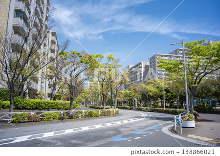 A view of apartment buildings in Nishikasai, Edogawa Ward, Tokyo. A view of apartment buildings in Nishikasai, Edogawa Ward, Tokyo. 138866021
