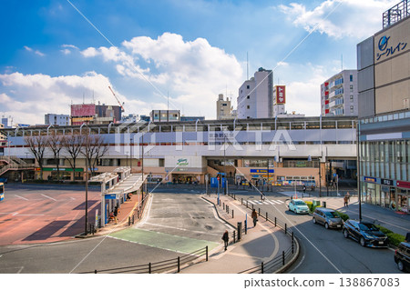 Exterior view and station square of Keikyu Tsurumi Station in Yokohama City, Kanagawa Prefecture. Exterior view and station square of Keikyu Tsurumi Station in Yokohama City, Kanagawa Prefecture. 138867083