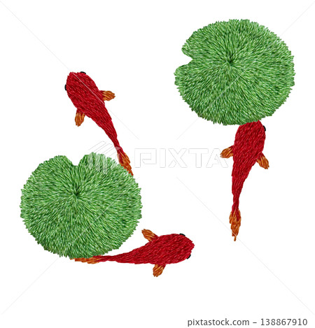 【金魚圖案】手工刺繡插圖材料 【金魚圖案】手工刺繡插圖材料 138867910