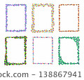 Colorful dotted rectangular frames set made of circles 138867941
