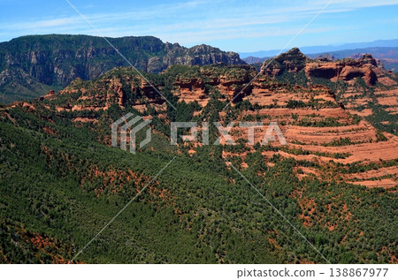 Aerial View Red Rock Country surrounding Sedona Arizona Aerial View Red Rock Country surrounding Sedona Arizona 138867977
