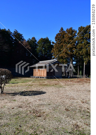Hachigata Castle 179: Stone walls of the third enclosure, post-and-beam buildings 138868239