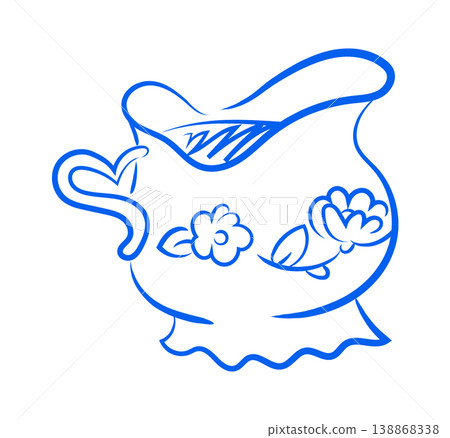 Vintage Soup Bowl Hand Drawn 138868338