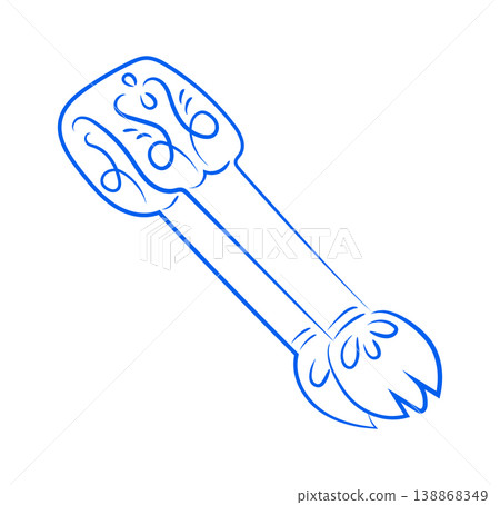 Kitchen Tongs Utensil Line Art Kitchen Tongs Utensil Line Art 138868349