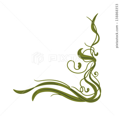 Vine Corner Flourish Ornament Line Art Vine Corner Flourish Ornament Line Art 138868353