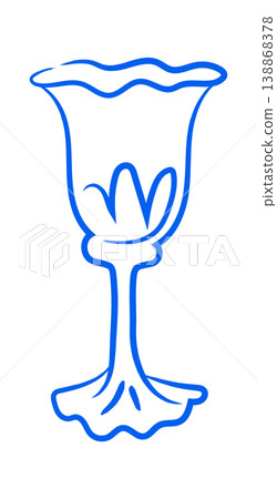 Goblet Outline With Ripple Rim Line Art Goblet Outline With Ripple Rim Line Art 138868378