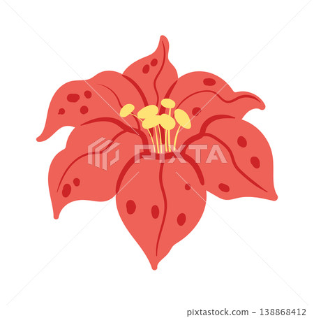 Flower Bloom With Stamen Cartoon Flower Bloom With Stamen Cartoon 138868412