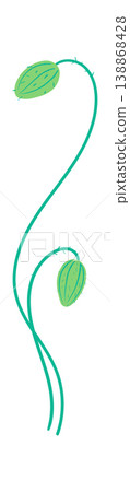 Vine Sprout Curving Stem Line Art Vine Sprout Curving Stem Line Art 138868428