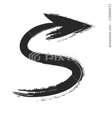 Arrow Swirling Brush Stroke Arrow Swirling Brush Stroke 138868451