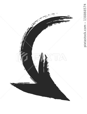 Arrow Curved Brush Stroke Grunge Arrow Curved Brush Stroke Grunge 138868574