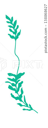 Leaf Sprig Silhouette Botanical Leaf Sprig Silhouette Botanical 138868627