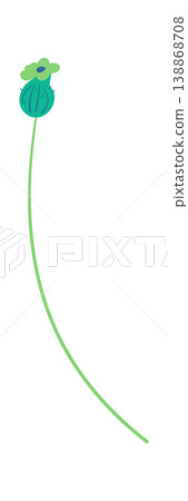Flower Bud On Long Stem Cartoon Flower Bud On Long Stem Cartoon 138868708