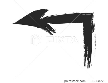 Arrow Corner Turn Brush Stroke 138868729