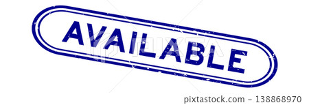 Grunge blue available word rubber seal stamp on white background 138868970