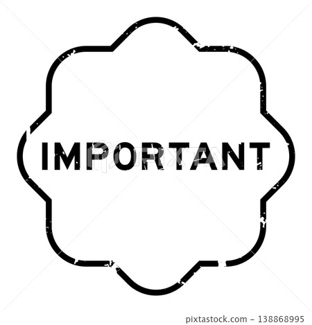 Grunge black important word rubber seal stamp on white background Grunge black important word rubber seal stamp on white background 138868995