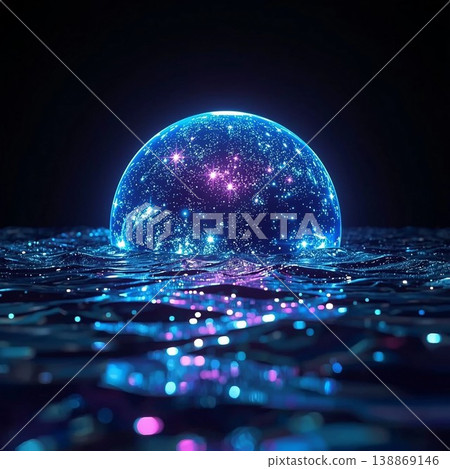 A sphere of light on the water 138869146