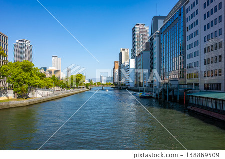 The Tosabori River and buildings as seen upstream from Yodoyabashi. The Tosabori River and buildings as seen upstream from Yodoyabashi. 138869509