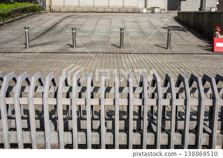 Barricades at public facilities Barricades at public facilities 138869510