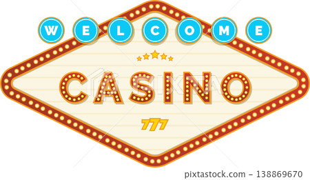 Casino welcome sign vector illustration alternate Casino welcome sign vector illustration alternate 138869670