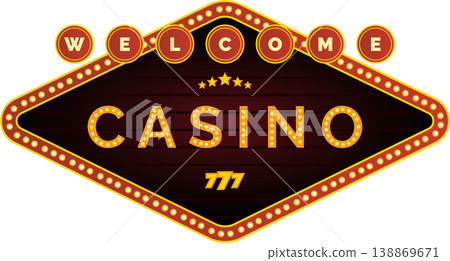 Casino welcome sign vector illustration 138869671