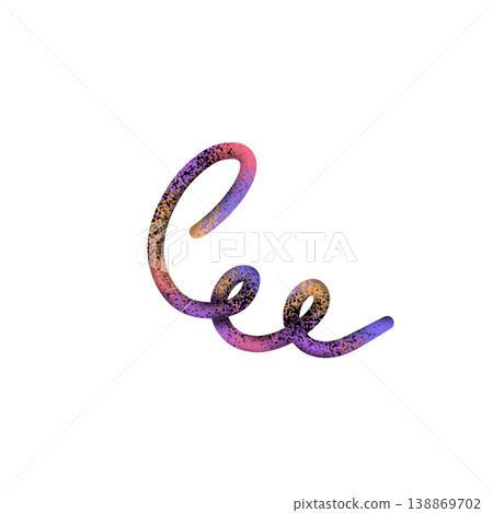 Abstract Spiral Curly Line Art, Vibrant Neon Swirl Illustration Abstract Spiral Curly Line Art, Vibrant Neon Swirl Illustration 138869702