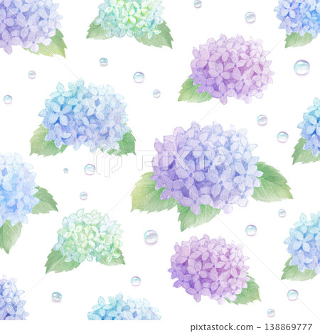 水彩繡球花壁紙 138869777