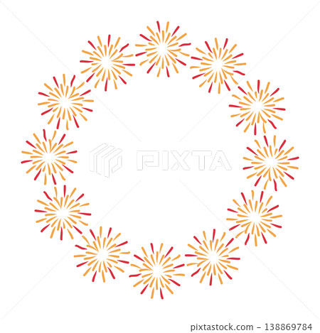 Chinese fireworks circular frame vector template. Chinese new year frame, perfect for greeting cards. 138869784