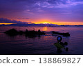 Sunset and a submerged car 138869827
