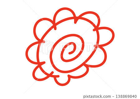 一個簡單的紅色花圈插圖 一個簡單的紅色花圈插圖 138869840