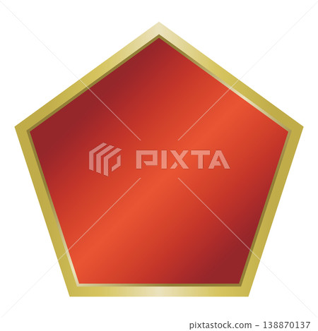 A simple red and gold medal (pentagonal). A simple red and gold medal (pentagonal). 138870137