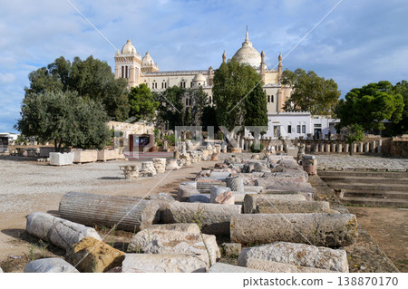 Tunisia: Carthage Ruins, Byrsa Hill, St. Louis Cathedral Tunisia: Carthage Ruins, Byrsa Hill, St. Louis Cathedral 138870170