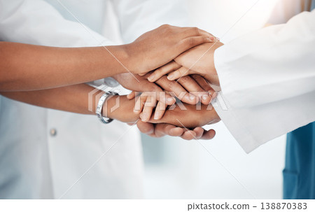 Support, medical and teamwork with hands of doctors for community, collaboration and diversity. Mission, healthcare and goal with stack and group of people for motivation, medicine and solidarity Support, medical and teamwork with hands of doctors for community, collaboration and diversity. Mission, healthcare and goal with stack and group of people for motivation, medicine and solidarity 138870383