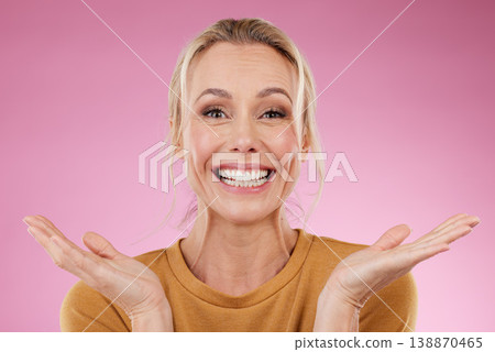 Portrait, old woman and surprise with achievement, excited and happiness on studio background. Face, senior female and mature lady shocked, celebration and success with smile, cheerful and joyful Portrait, old woman and surprise with achievement, excited and happiness on studio background. Face, senior female and mature lady shocked, celebration and success with smile, cheerful and joyful 138870465