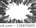 Grunge speed background. Abstract brushes radiate. Black dynamic radial burst, starburst explosion effect with speed texture. Comic ink energy paint concept. Vector banner 138870805