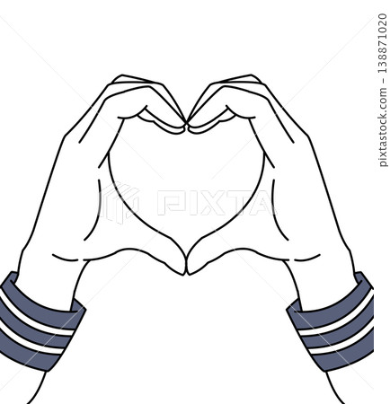 An illustration of a heart shape made with hands as an expression of love. 138871020
